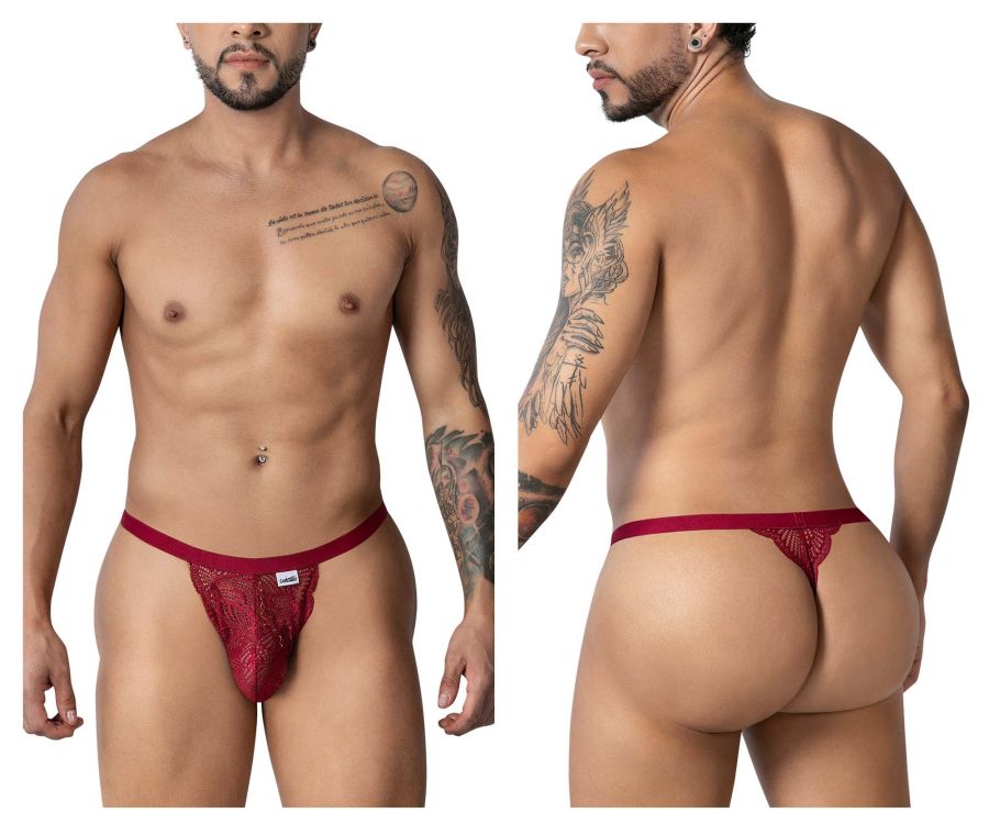 CandyMan 99915 Lace Thongs Color Burgundy