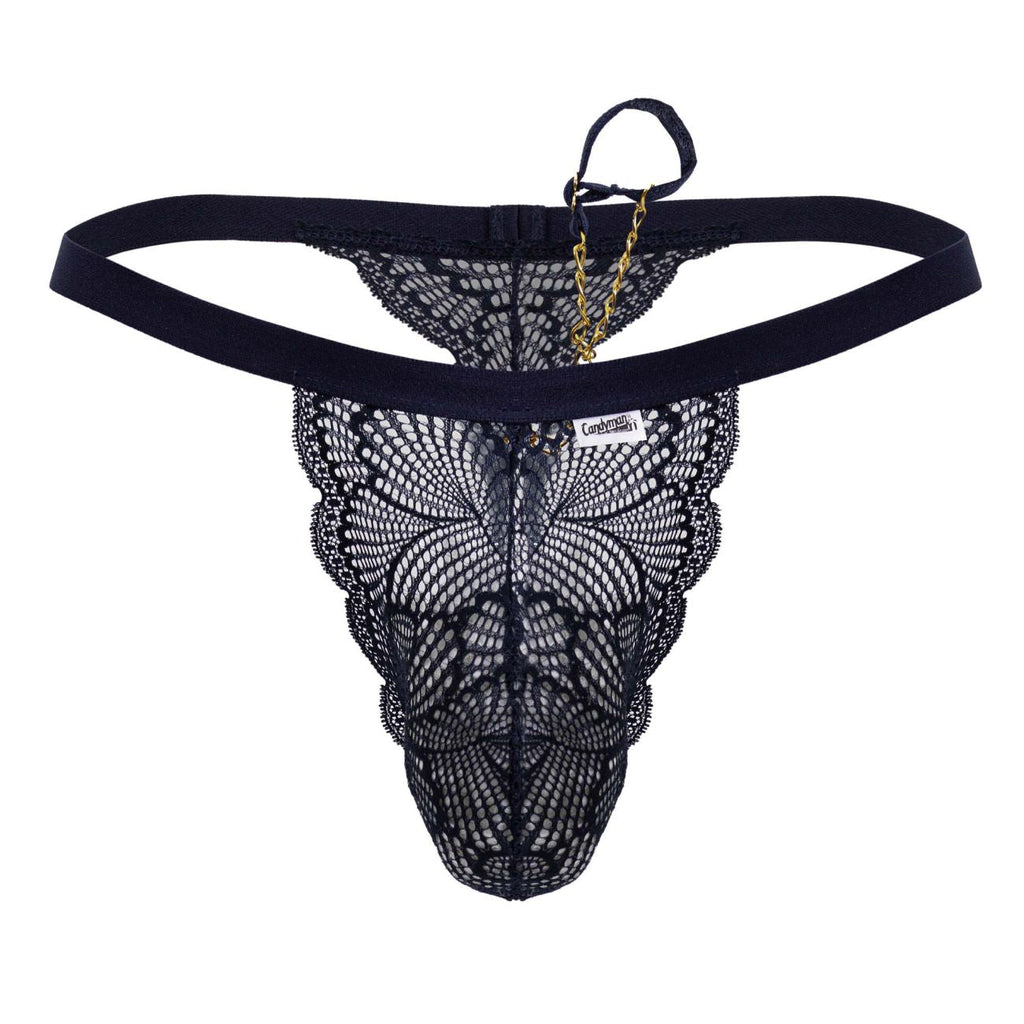CandyMan 99915 Lace Thongs Color Navy