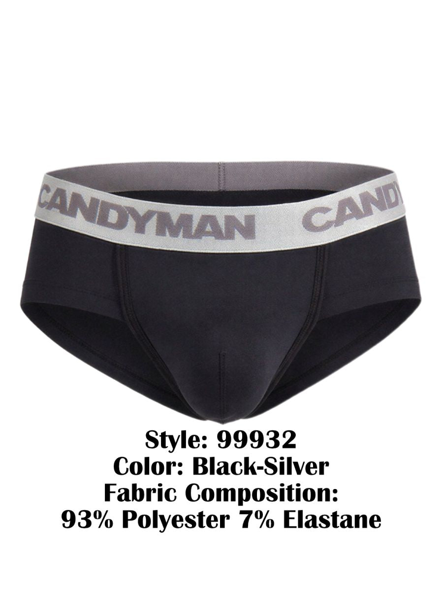 CandyMan 99932 Briefs Color Black-Silver