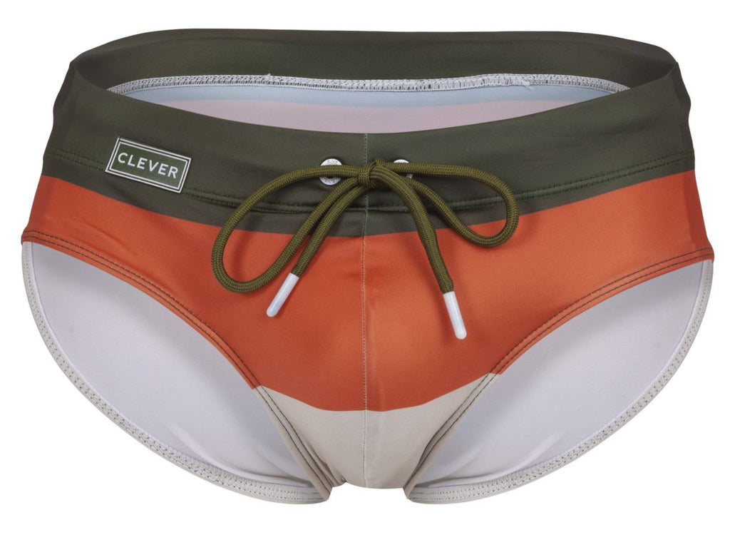 Clever 1802 Wave Swim Briefs Color Green