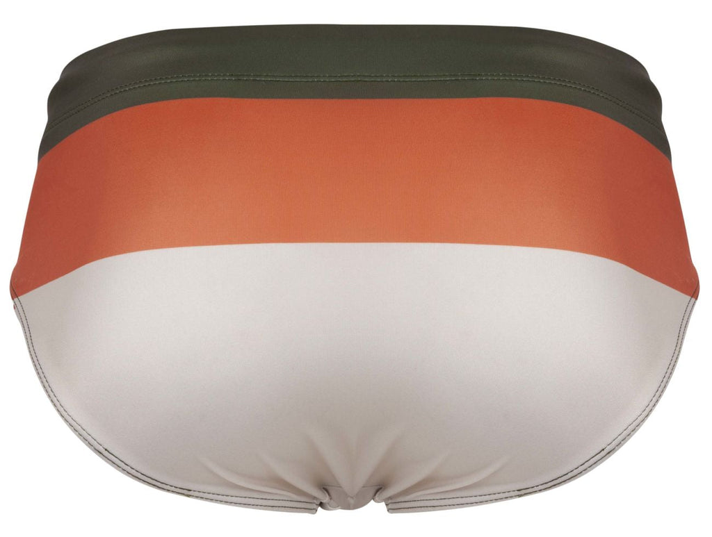 Clever Moda Men's swimwear 1802 Wave Swim Briefs Color Green