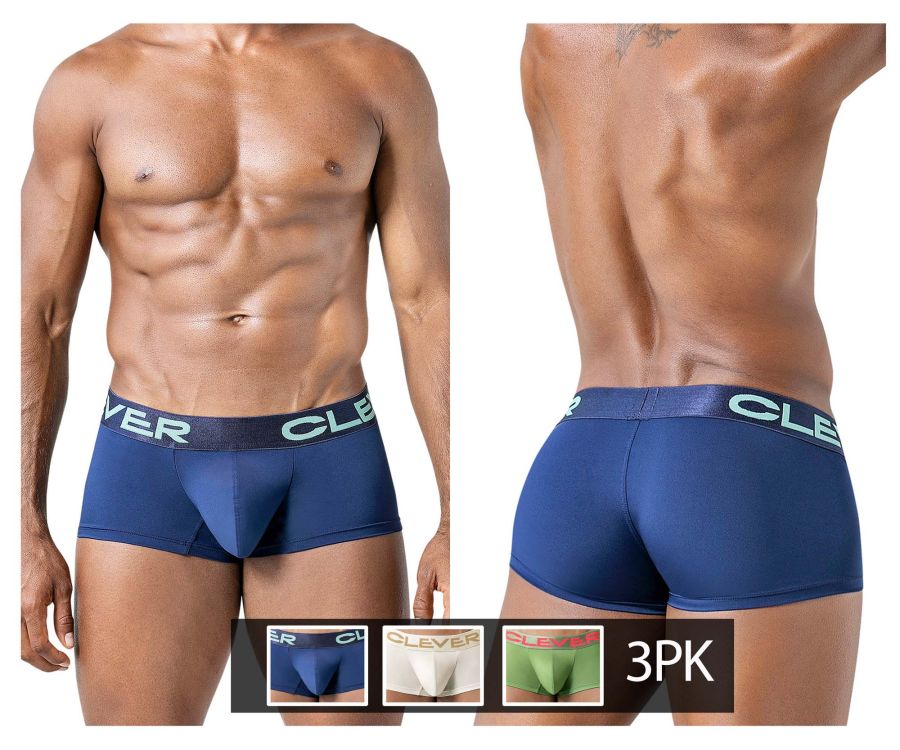 Clever 229953 3PK Australian Latin Trunks Color Beige-Blue-Green