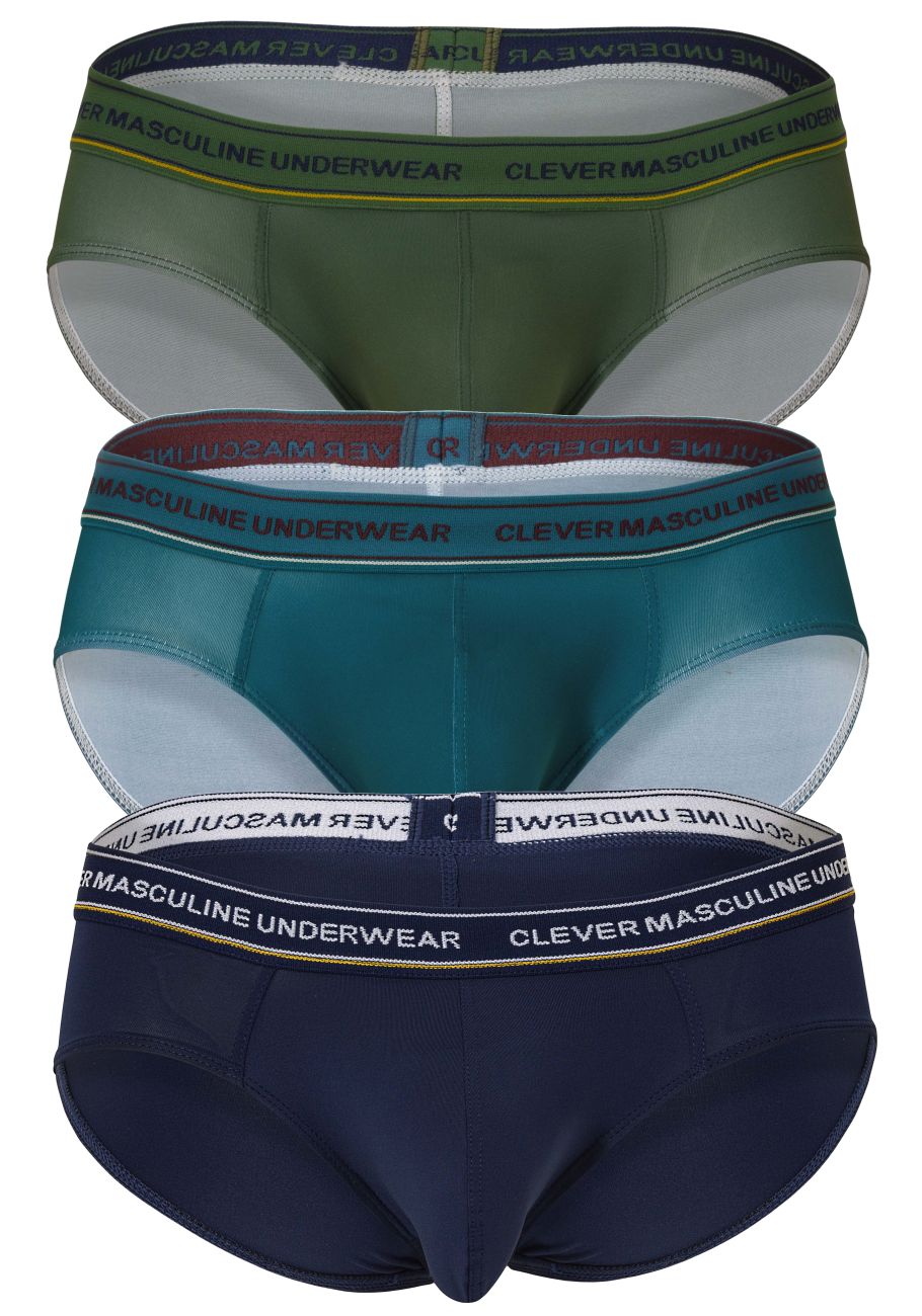 Clever 519969 3PK Australian Latin Briefs Color Blue-Petrol-Green