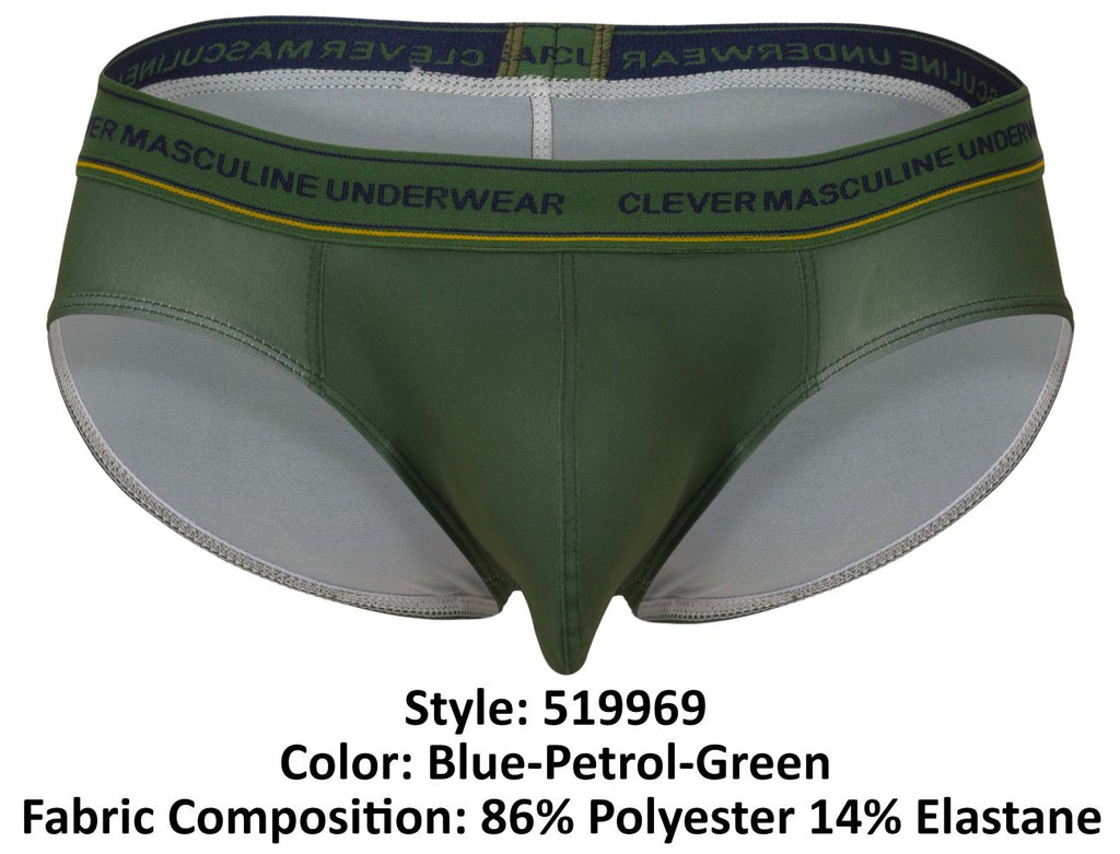 Clever 519969 3PK Australian Latin Briefs Color Blue-Petrol-Green