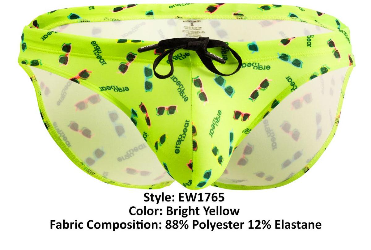 ErgoWear Men's active and swimwear EW1765 X4D SW Swim Briefs Color Bright Yellow
