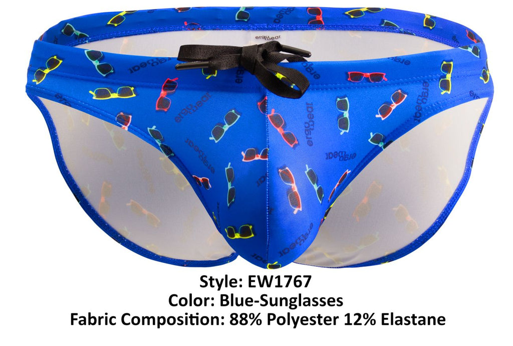 ErgoWear EW1767 X4D SW Swim Briefs Color Blue-Sunglasses