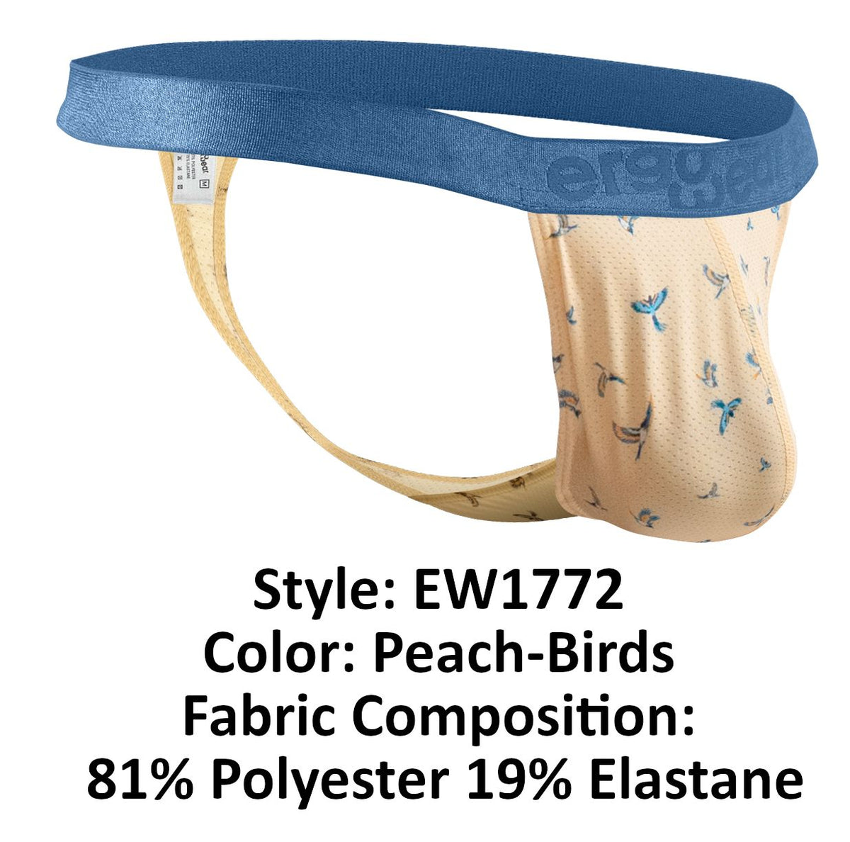 ErgoWear EW1772 SLK SE G-String Color Peach-Birds