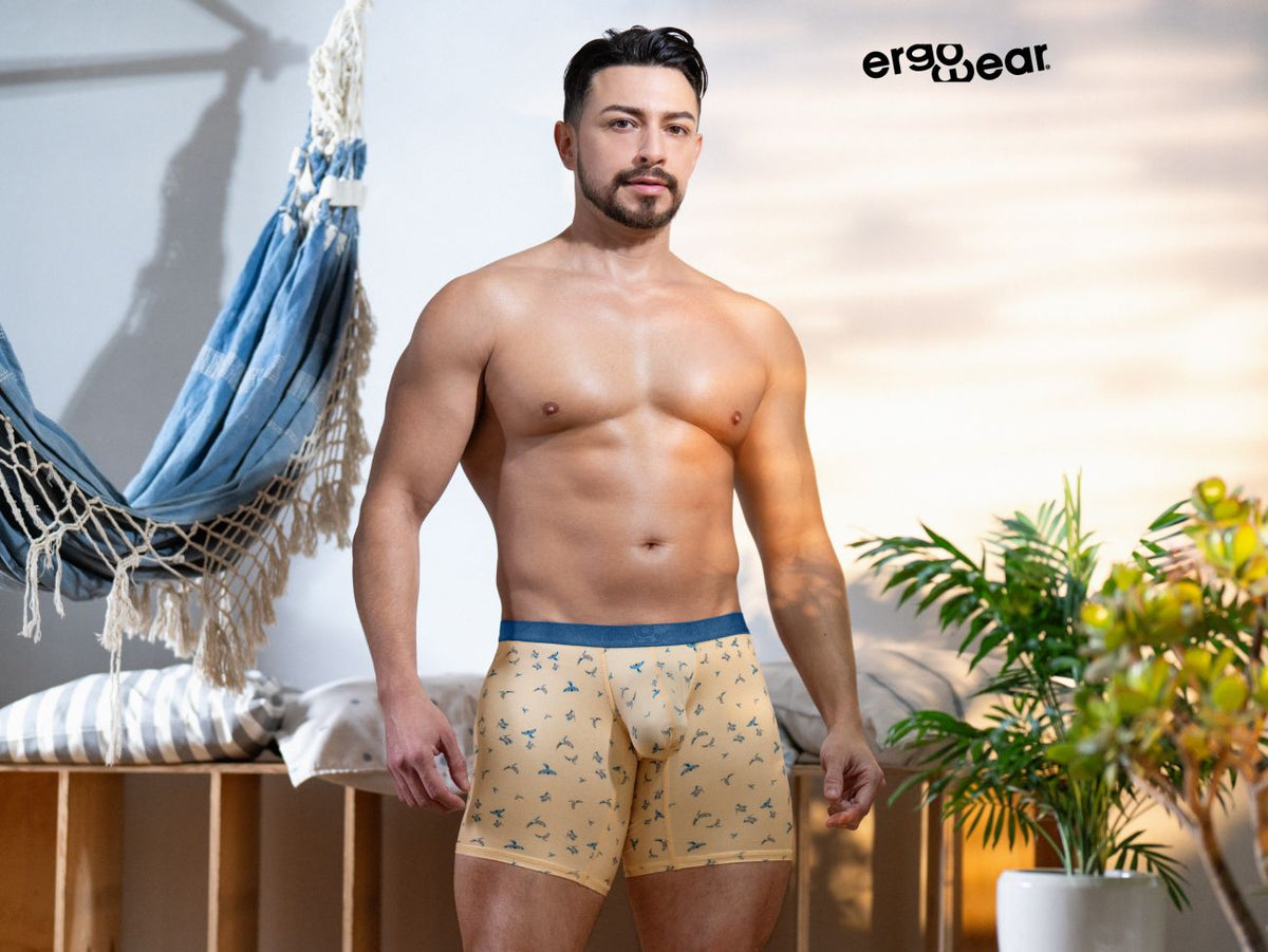 ErgoWear EW1775 SLK SE Boxer Briefs Color Peach-Birds