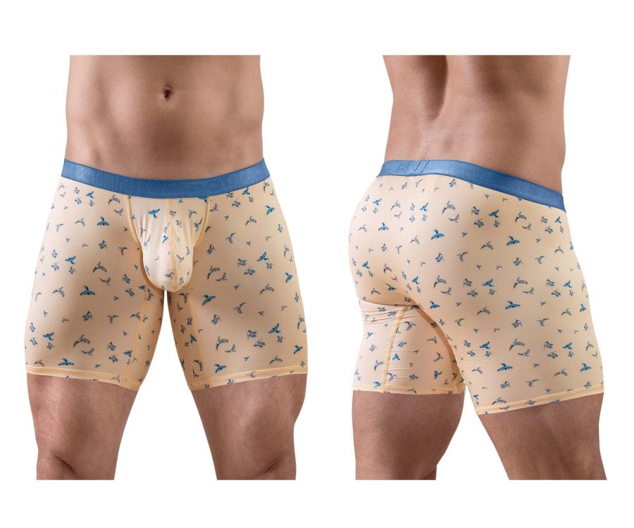 ErgoWear EW1775 SLK SE Boxer Briefs Color Peach-Birds