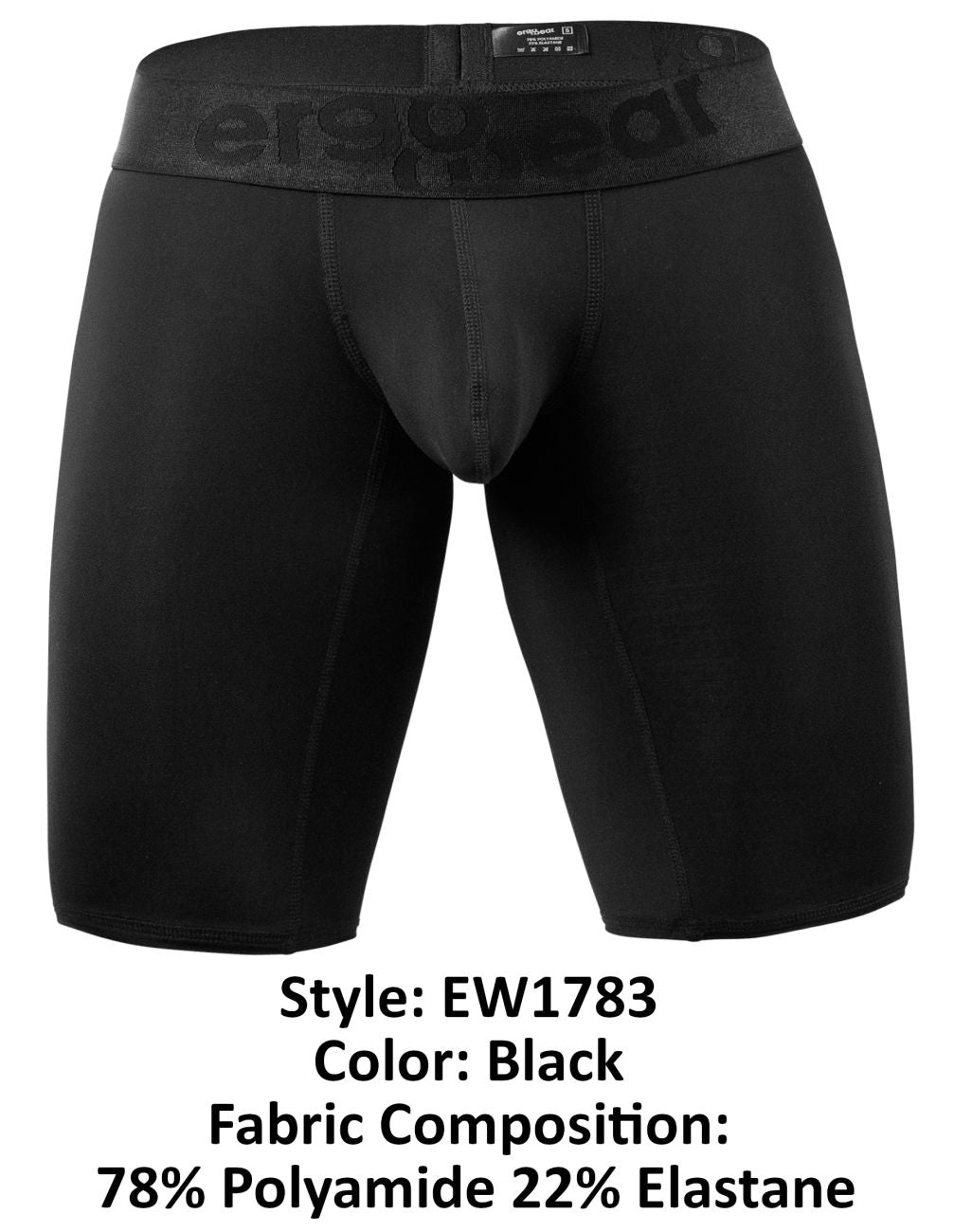 ErgoWear EW1783 MAX BOLD Athletic Shorts Color Black
