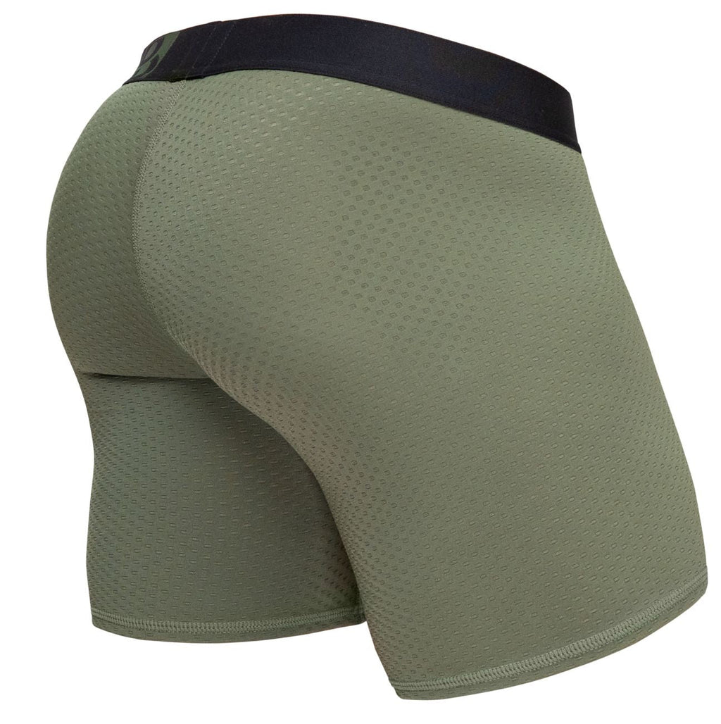 ErgoWear Men's Underwear EW1788 MAX FLOW Boxer Briefs Color Dark Green
