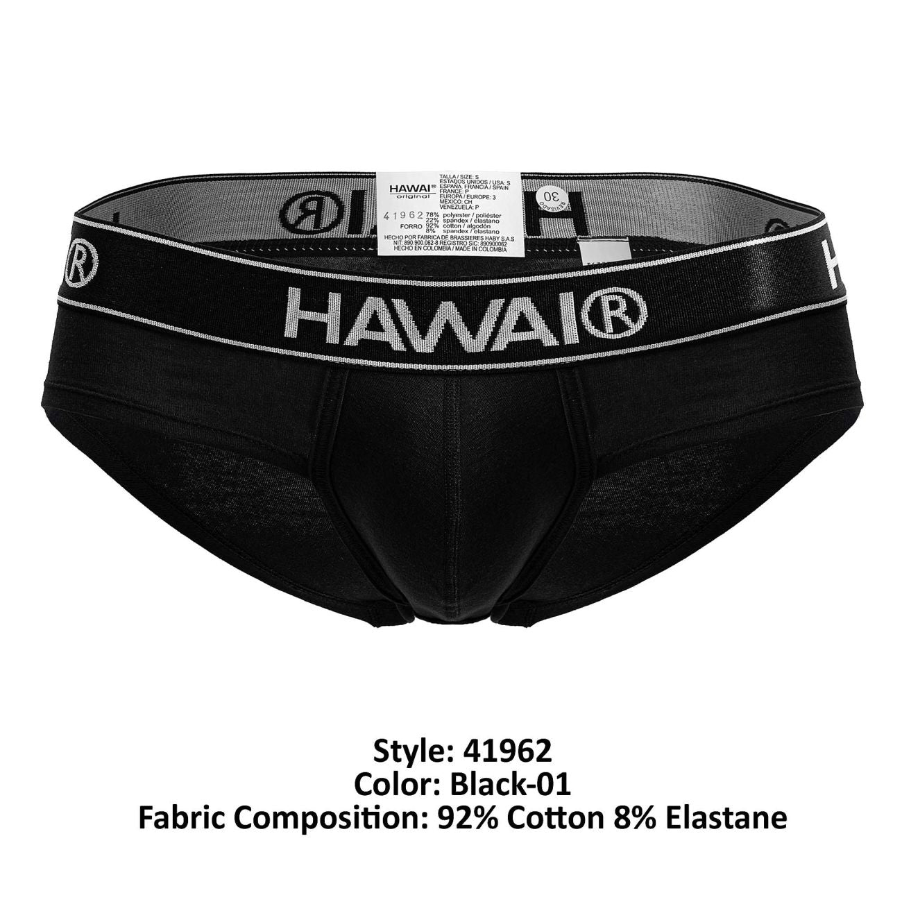 HAWAIR 41962 Cotton blend Briefs Color Black-01
