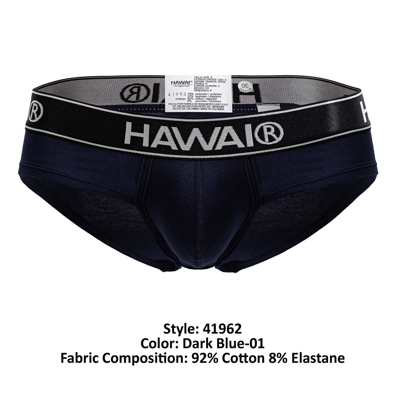 HAWAIR 41962 Cotton blend Briefs Color Dark Blue-01