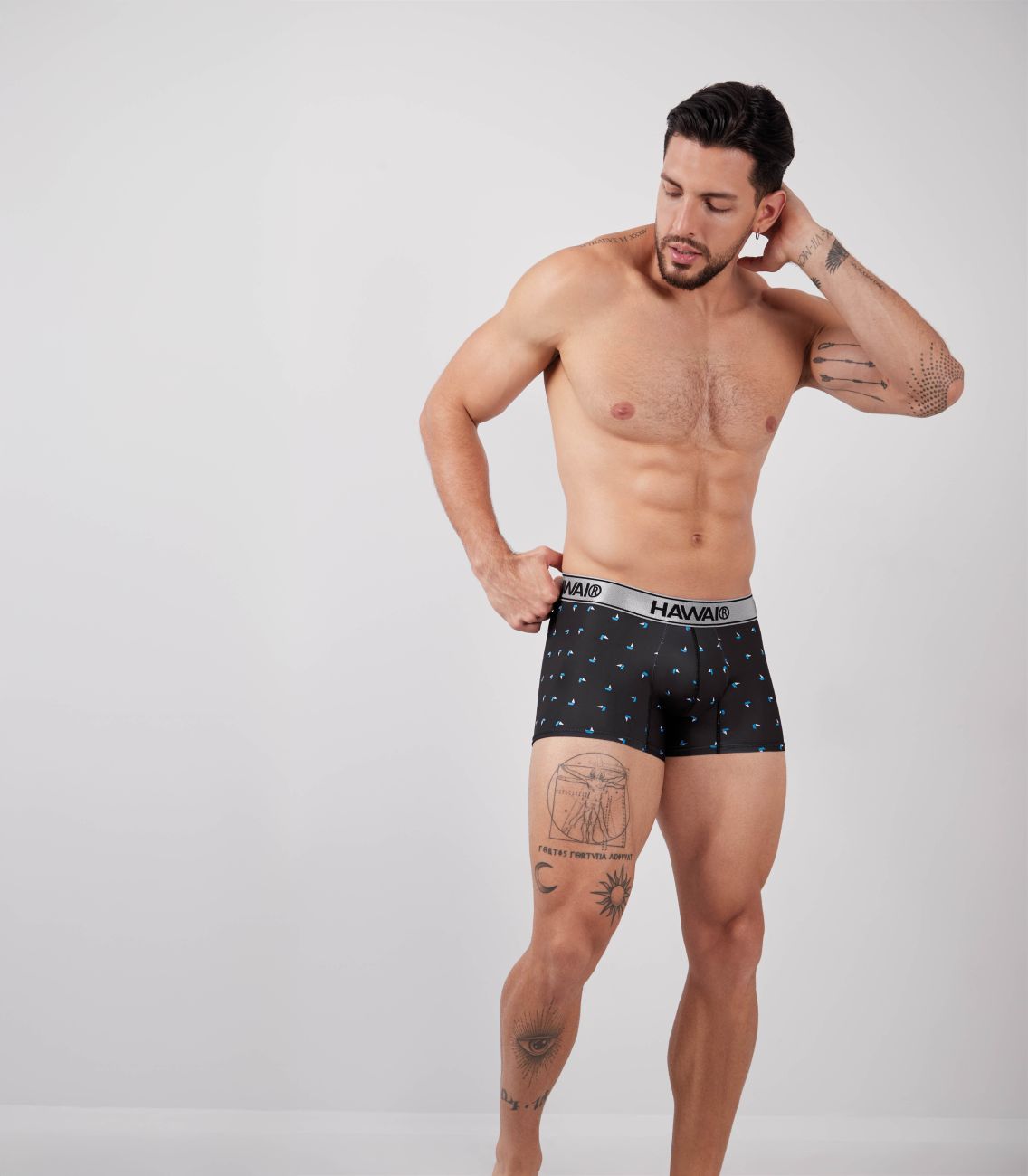 HAWAIR 42470 Printed Microfiber Trunks Color Black