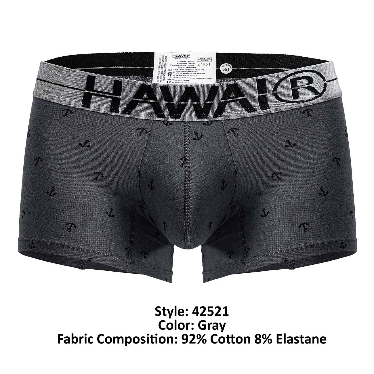 HAWAIR 42521 Cotton blend Trunks Color Gray