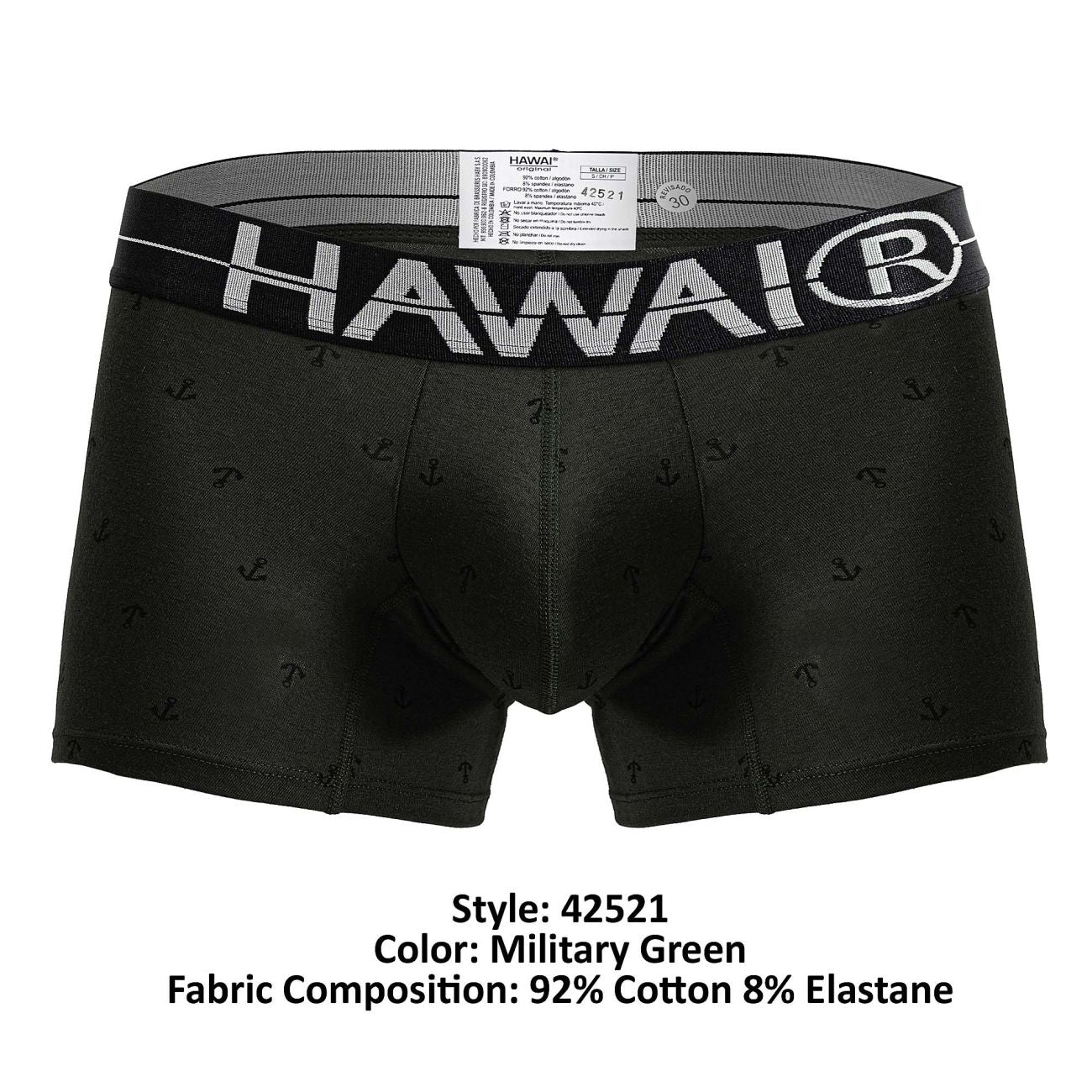 HAWAIR 42521 Cotton blend Trunks Color Military Green