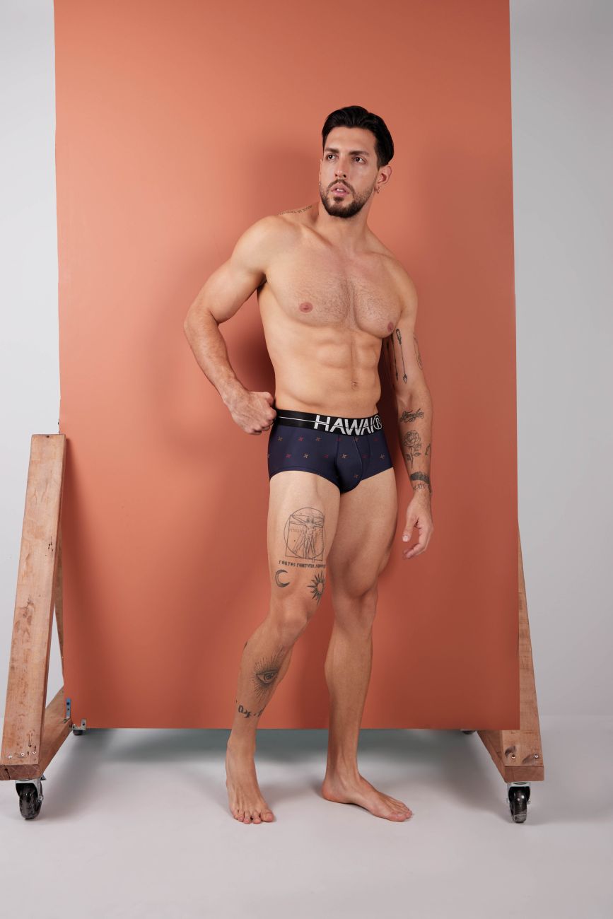 HAWAIR 42530 Printed Microfiber Briefs Color Blue