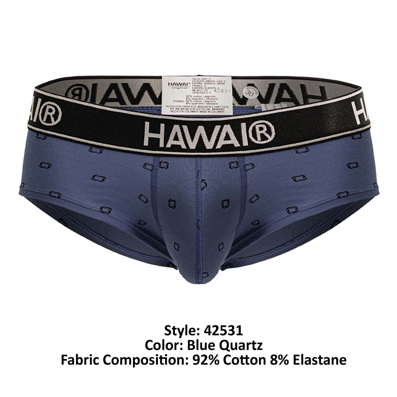HAWAIR 42531 Cotton blend Briefs Color Blue Quartz