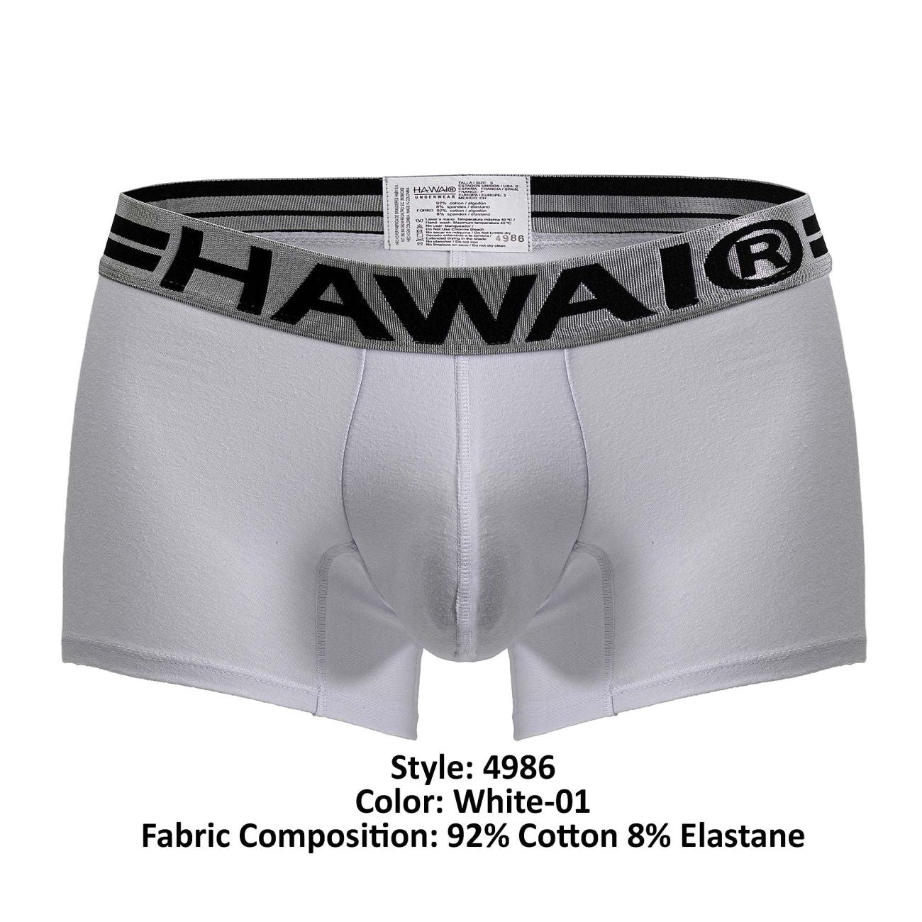 HAWAIR 4986 Cotton blend Trunks Color White-01