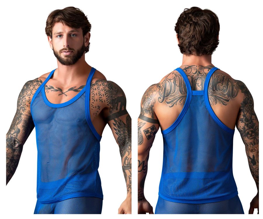 Male Power 110-11C Fishnet 2 Tank Top Color Royal