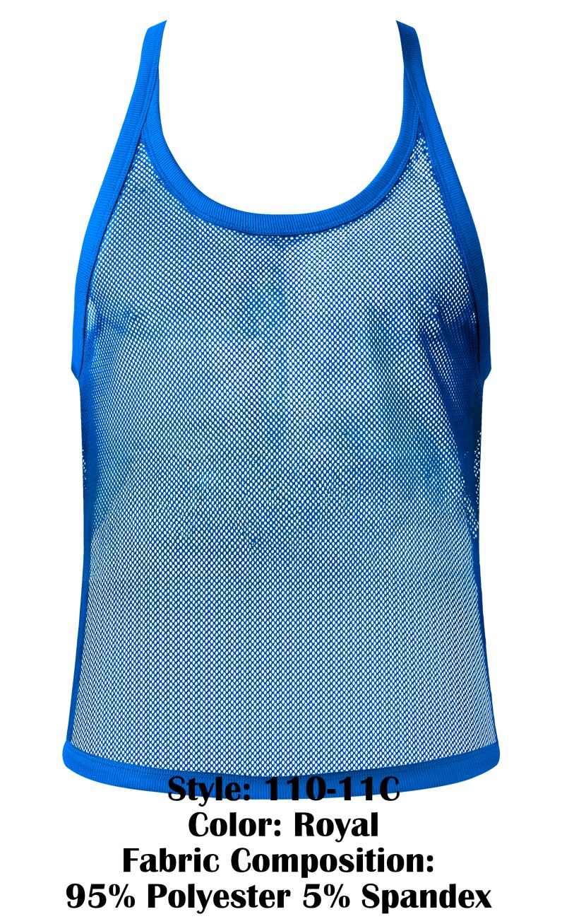 Male Power 110-11C Fishnet 2 Tank Top Color Royal