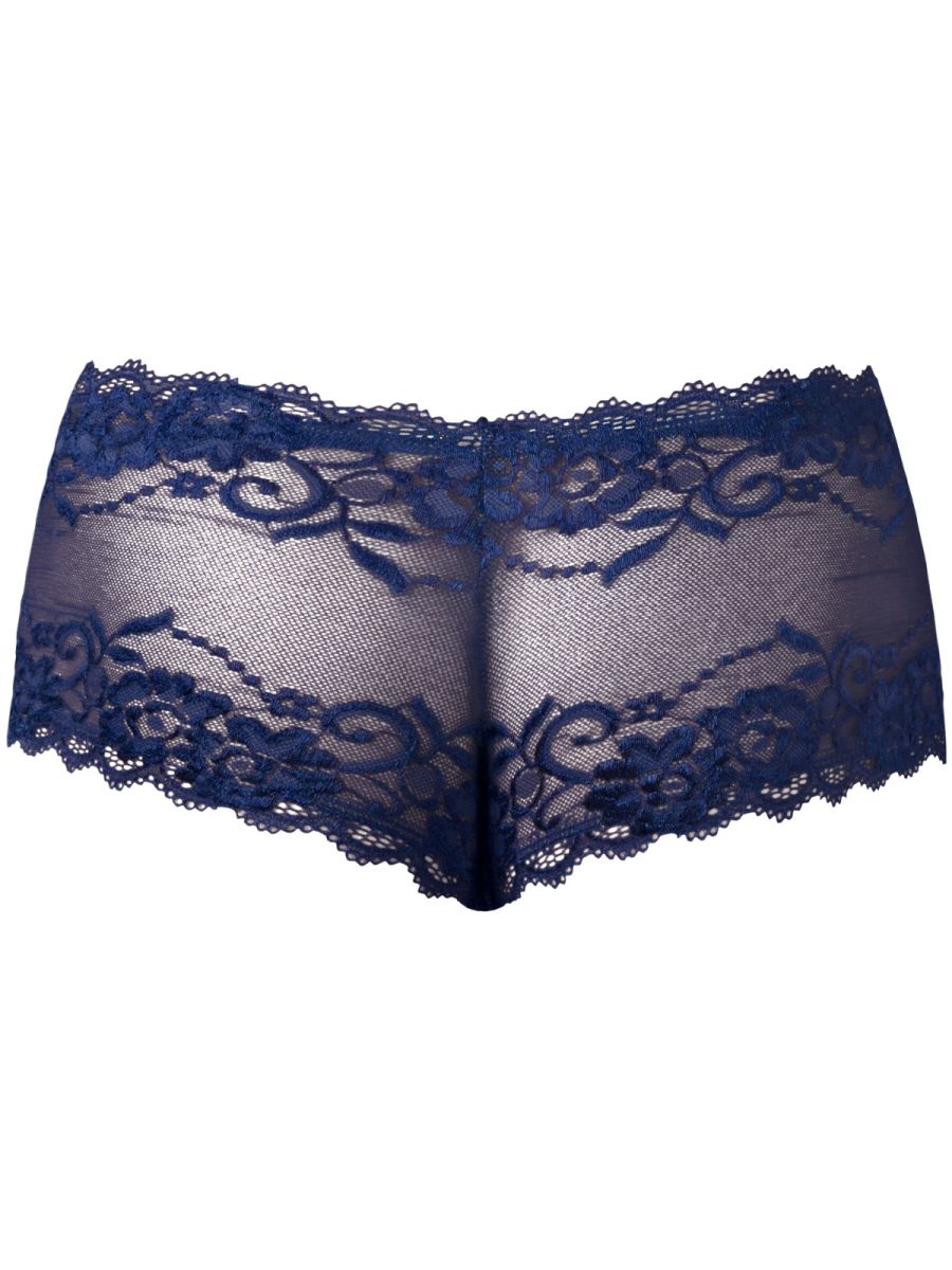 Male Power 127-280 Sassy Lace Mini Short Sheer Pouch Color Navy