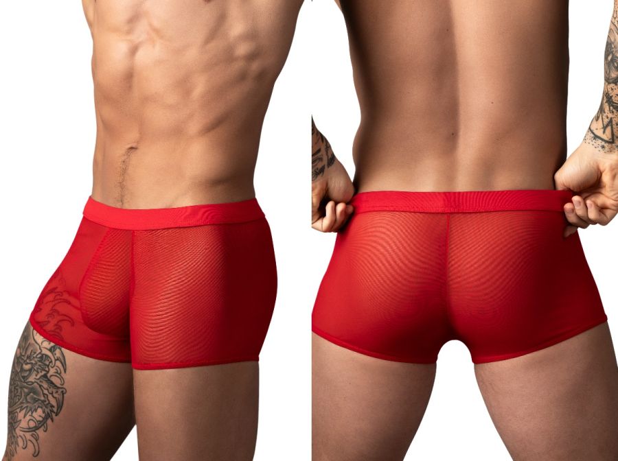 Male Power 145-307 Mesh 2 Mini Short Trunks Color Red
