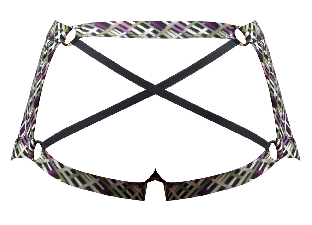 Male Power 148-303 Gridlocked Strappy Back Short Color Printed