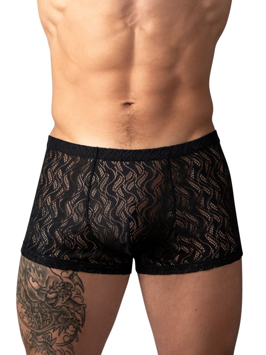 Male Power 150-305 Ripple Pouch Short Trunks Color Black