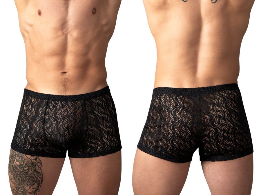 Male Power 150-305 Ripple Pouch Short Trunks Color Black