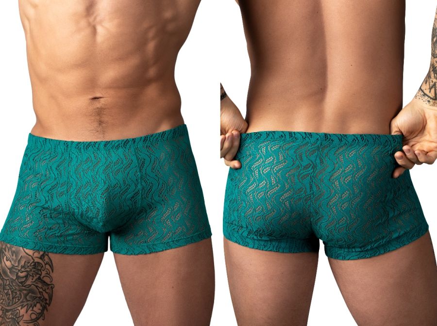 Male Power 150-305 Ripple Pouch Short Trunks Color Teal