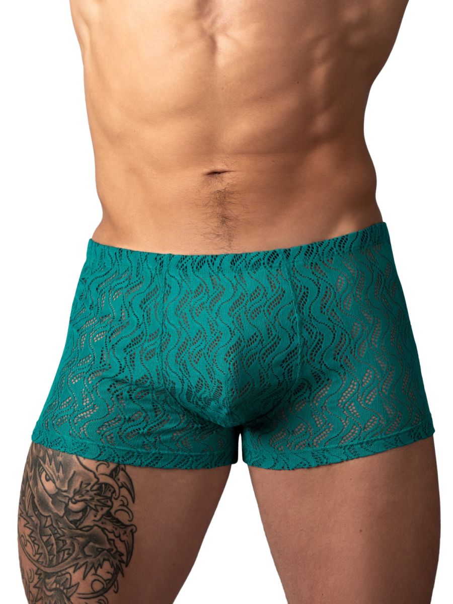 Male Power 150-305 Ripple Pouch Short Trunks Color Teal