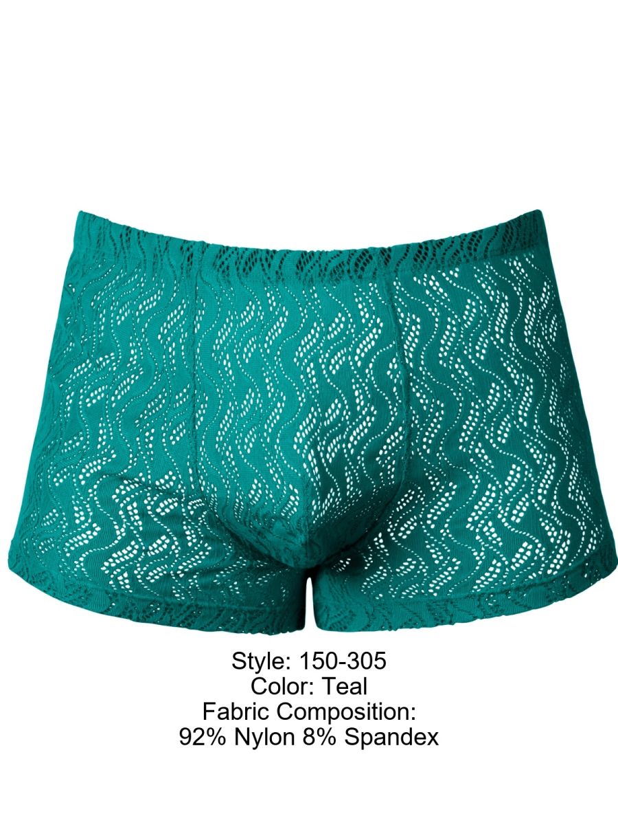 Male Power 150-305 Ripple Pouch Short Trunks Color Teal