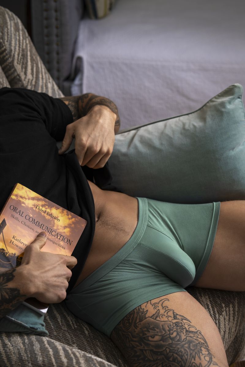 Male Power 150-308 Eco Cozy Pouch Short Trunks Color Green