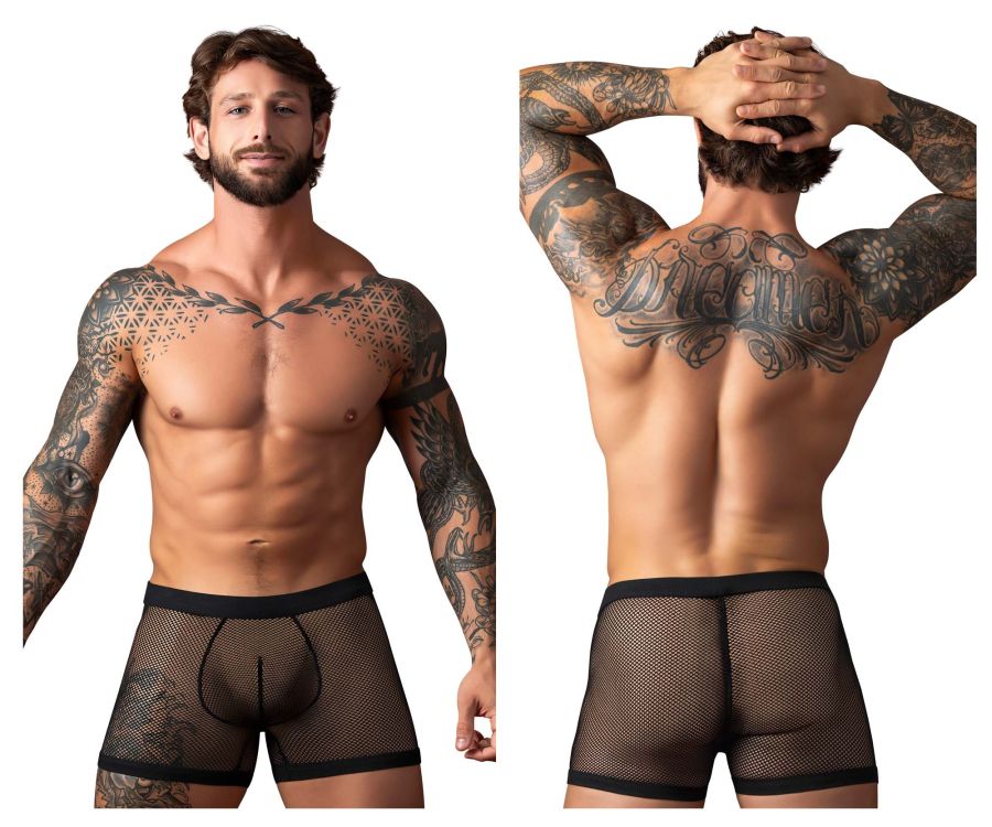 Male Power 152-11C Fishnet 2 Pouch Short Color Black