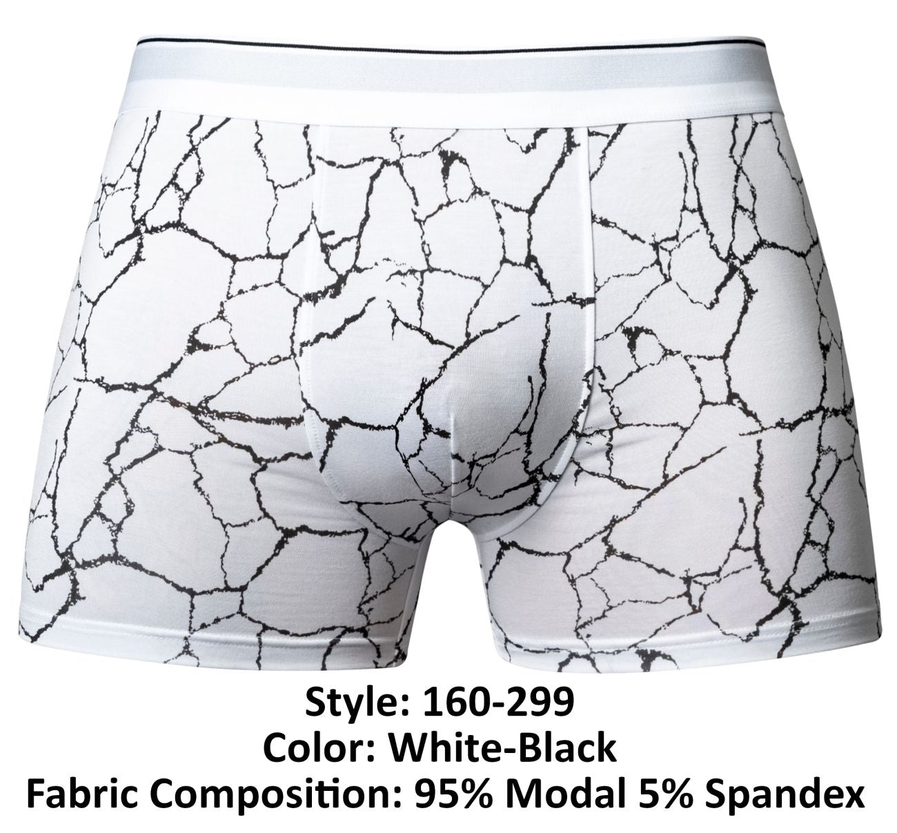 Male Power 160-299 Soo Cumfy Boxer Brief Color White-Black
