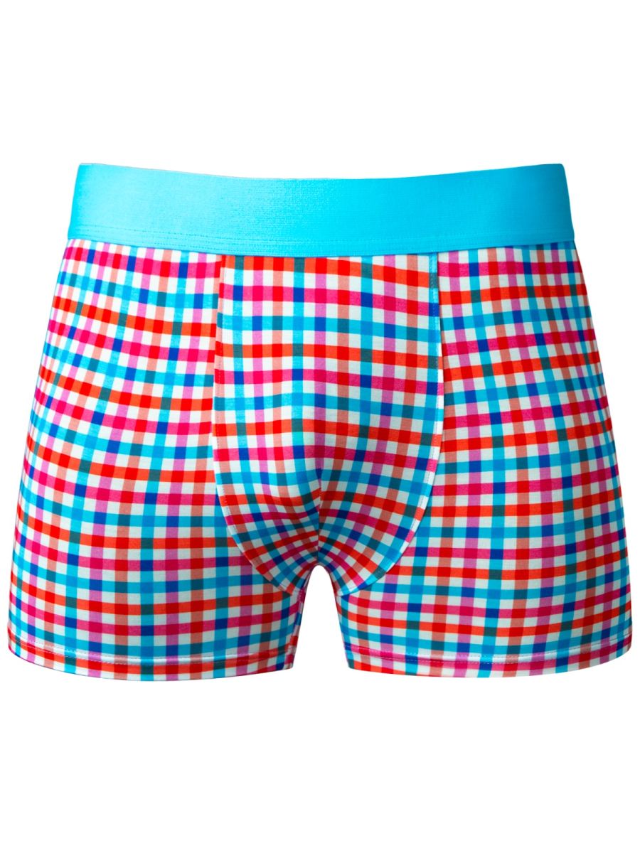Male Power 160-306 So Comfy Gingham Boxer Brief in Gingham Print Color Gingham Print