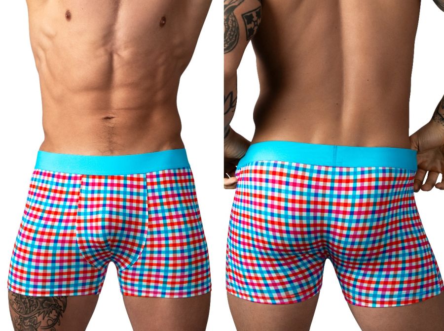 Male Power 160-306 So Comfy Gingham Boxer Brief in Gingham Print Color Gingham Print