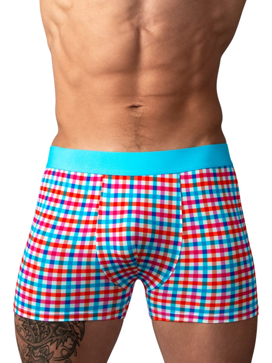 Male Power 160-306 So Comfy Gingham Boxer Brief in Gingham Print Color Gingham Print