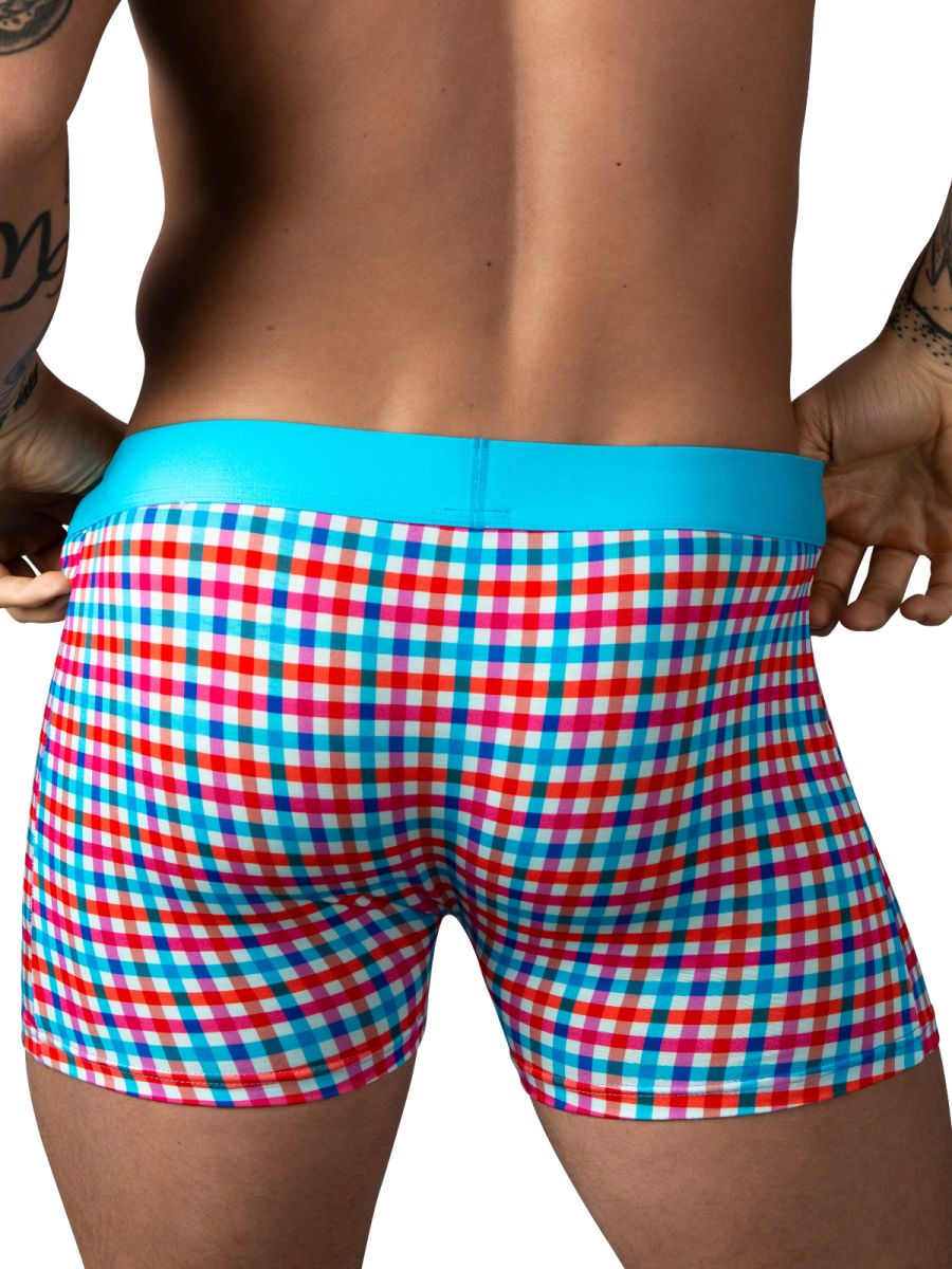 Male Power 160-306 So Comfy Gingham Boxer Brief in Gingham Print Color Gingham Print