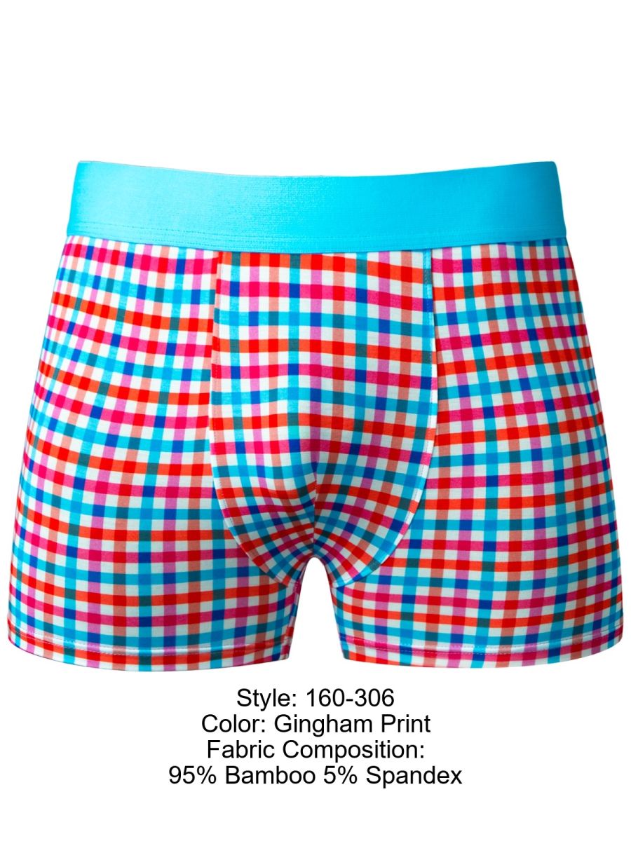 Male Power 160-306 So Comfy Gingham Boxer Brief in Gingham Print Color Gingham Print