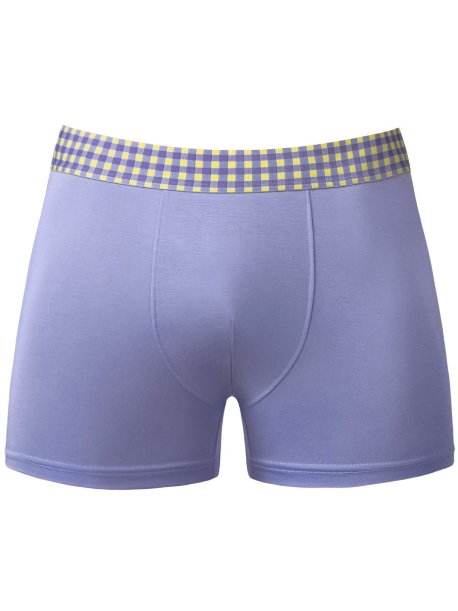 Male Power 161-306 So Comfy Gingham Boxer Brief in Purple Color Purple