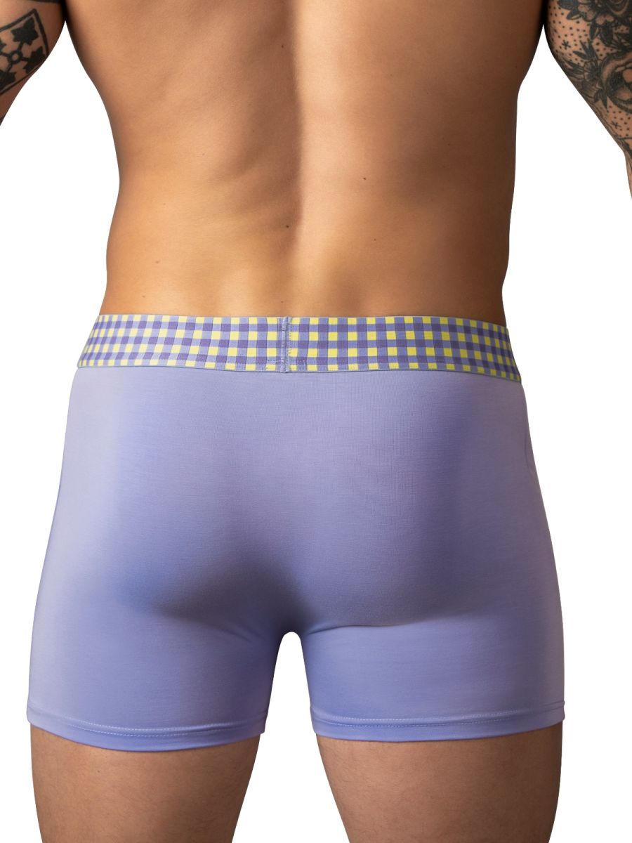Male Power 161-306 So Comfy Gingham Boxer Brief in Purple Color Purple