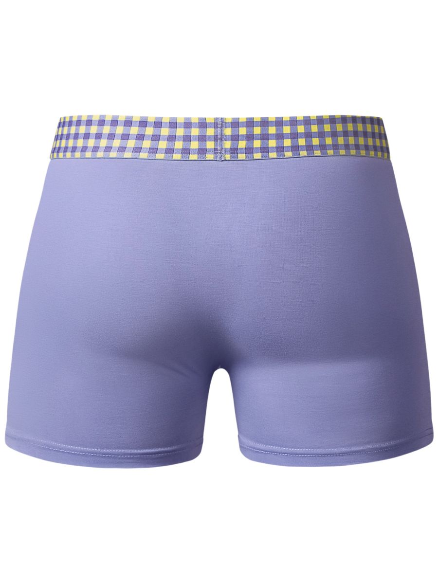 Male Power 161-306 So Comfy Gingham Boxer Brief in Purple Color Purple