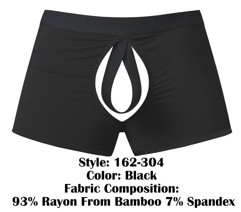 Male Power 162-304 Open Ended Moonshine Short Open Front Elastic Cock Ring Color Black