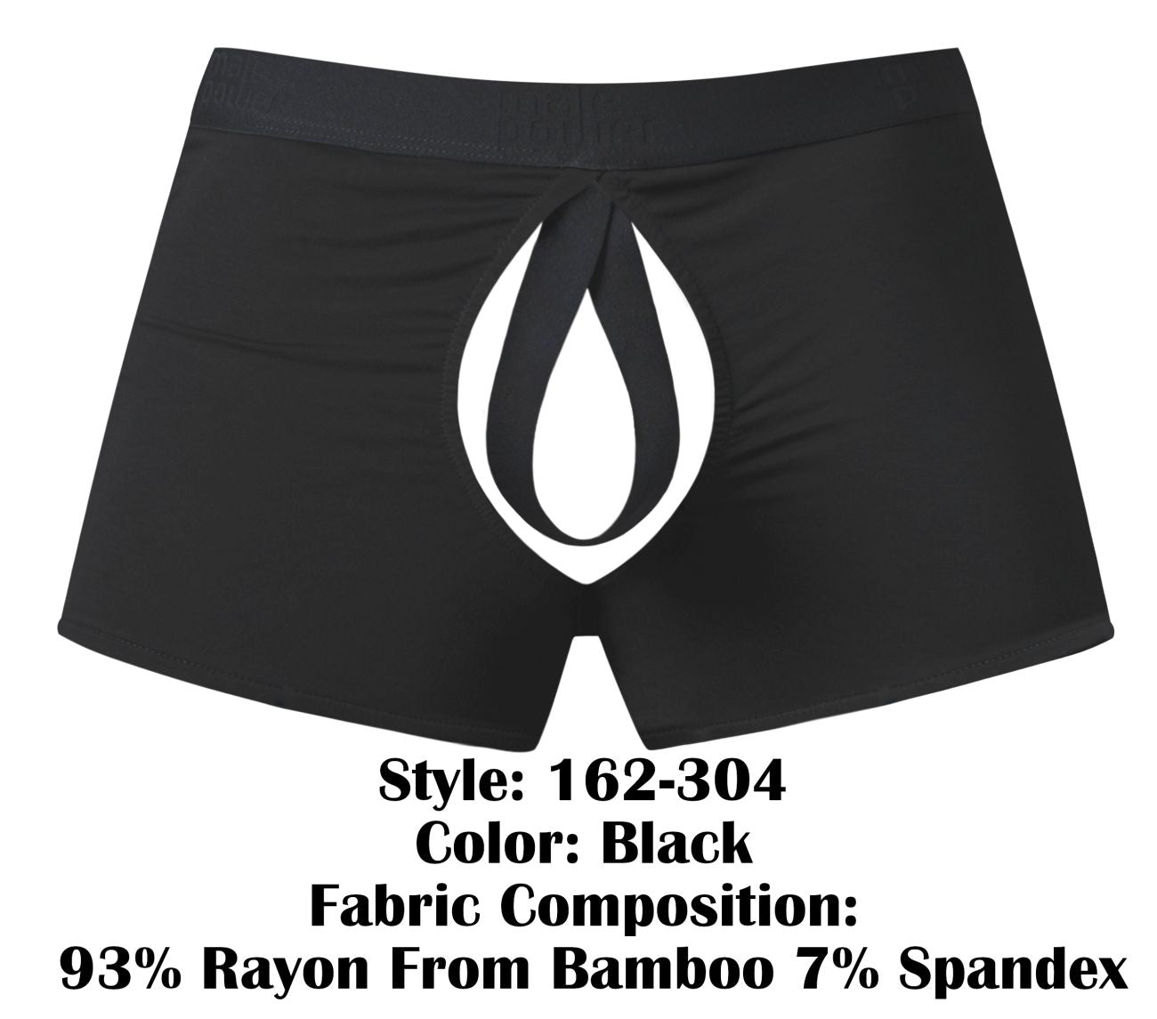 Male Power 162-304 Open Ended Moonshine Short Open Front Elastic Cock Ring Color Black