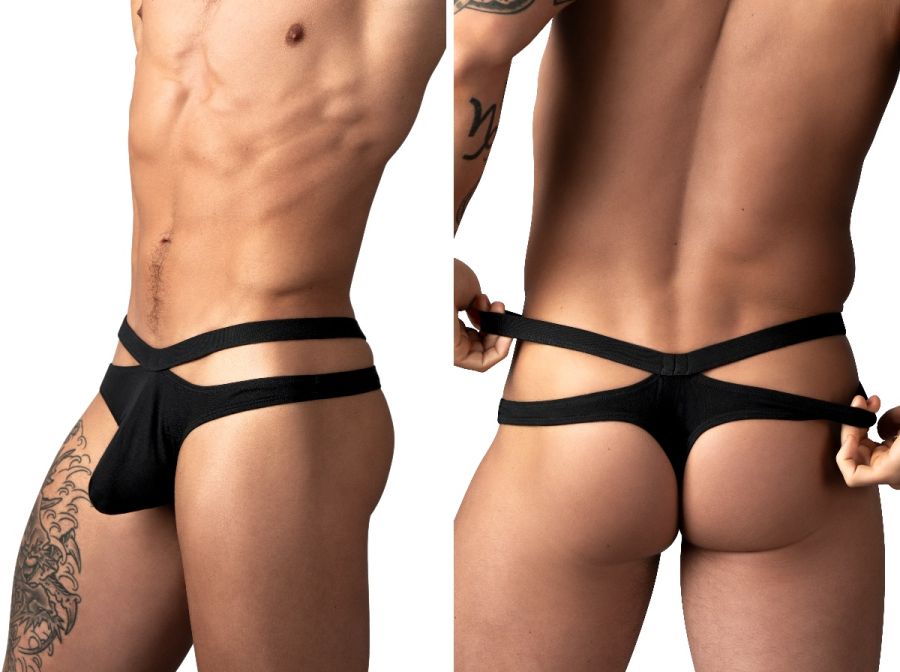 Male Power 237-308 Eco Cozy Cutout Thong Color Black