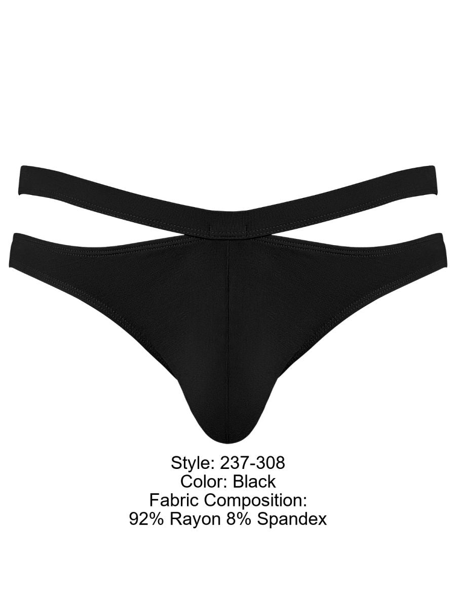 Male Power 237-308 Eco Cozy Cutout Thong Color Black