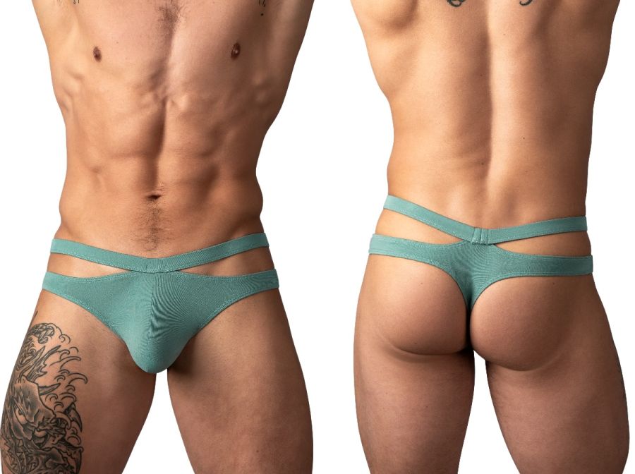 Male Power 237-308 Eco Cozy Cutout Thong Color Green