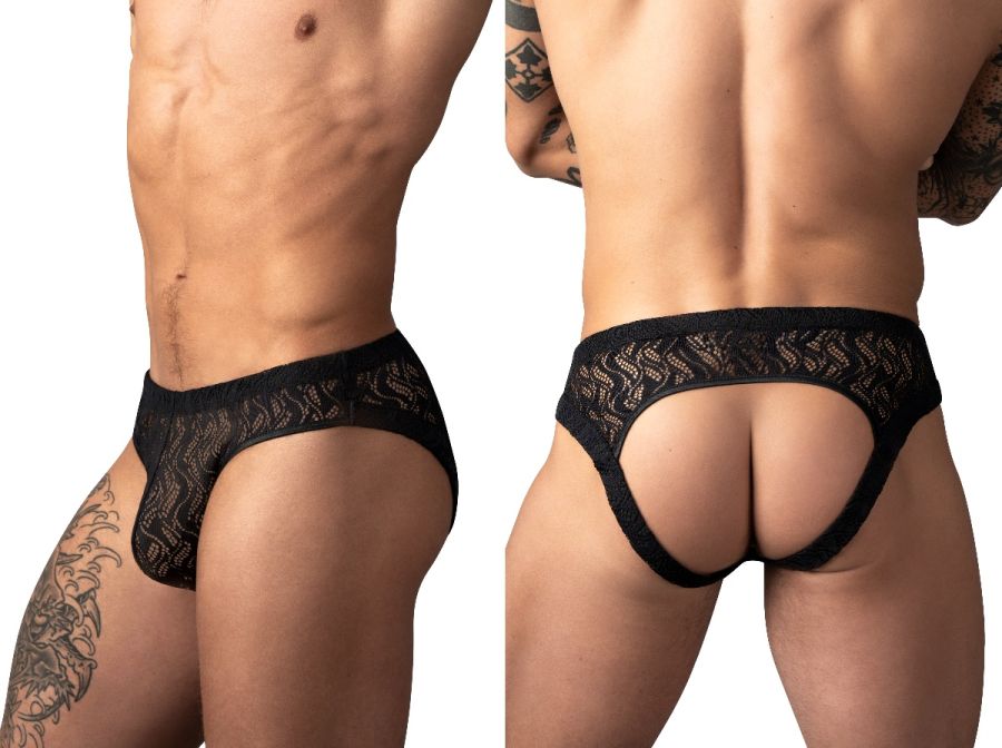 Male Power 330-305 Ripple Moon Jockstrap Color Black